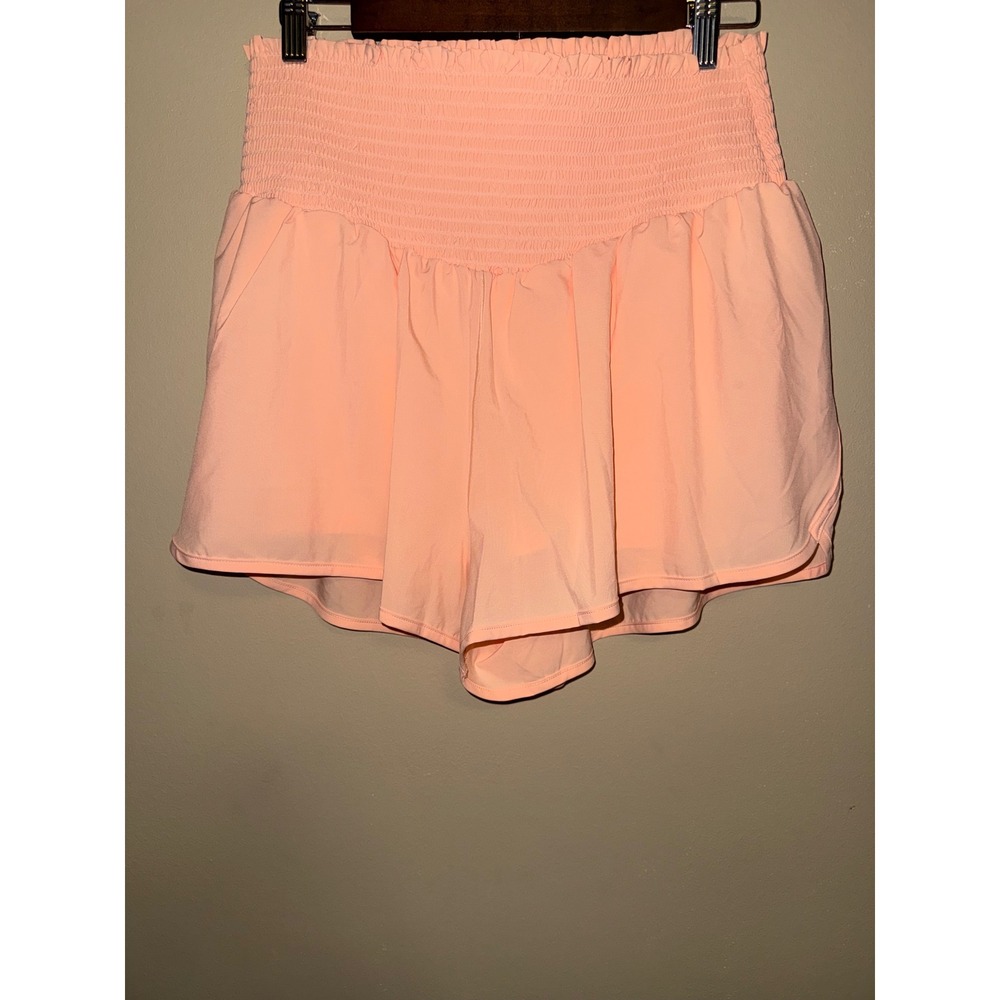 aerie Peach Smocked Waist Skort Shorts